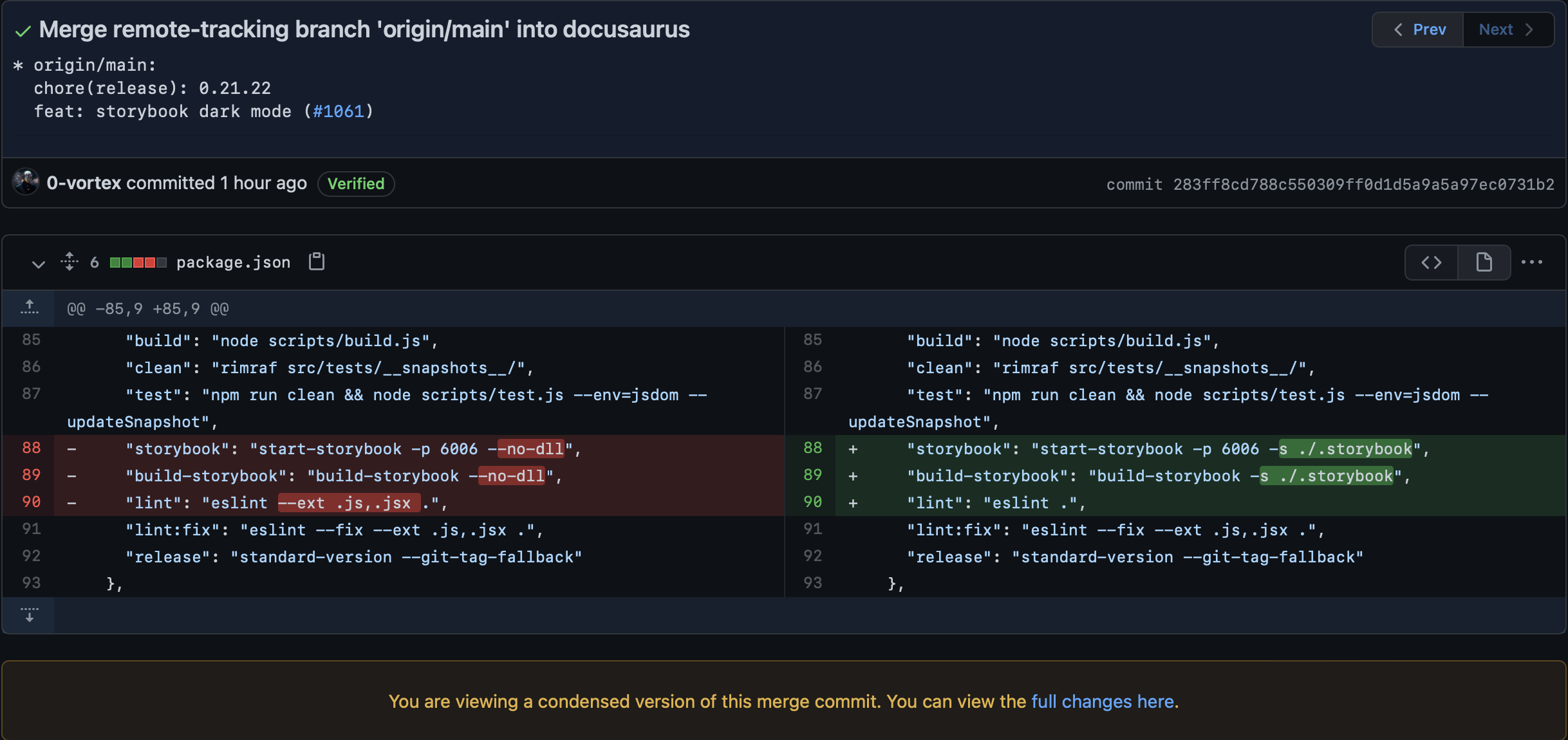 view merge commit